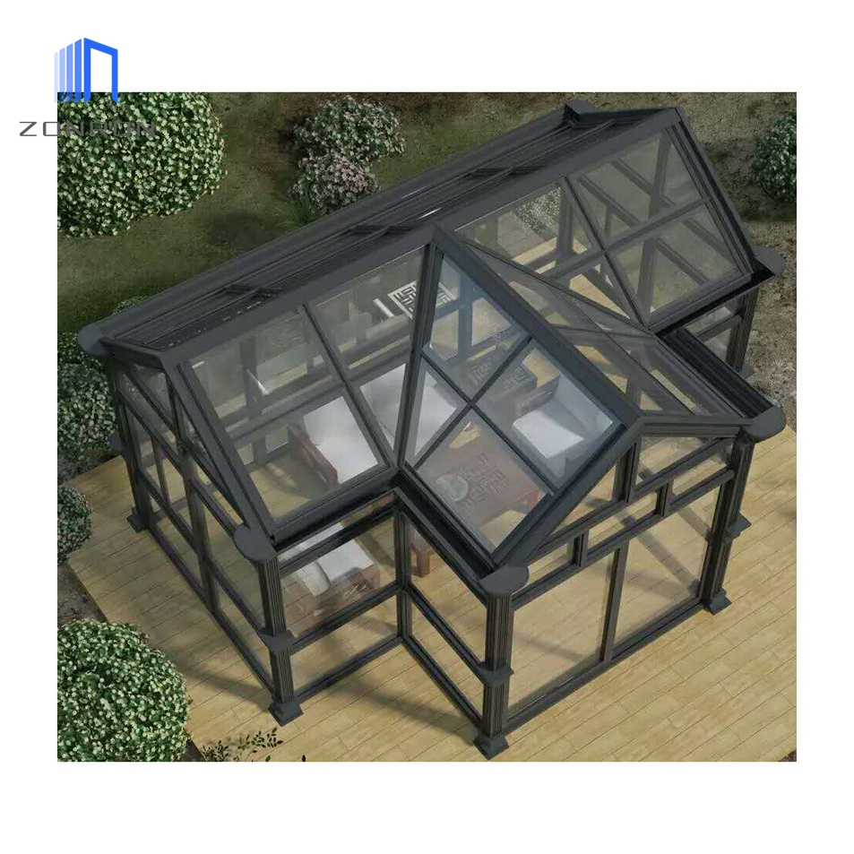 Zonron Modular Prefab Four Season Solarium Sun House Aluminum Sun Room Solution Sunroom Glass Houses With Lowe Glass