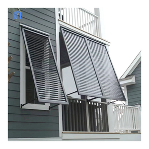 Zonron Powder Coating Aluminum Outdoor Shutter Louvers plantation shutters Rain shutter can be opened