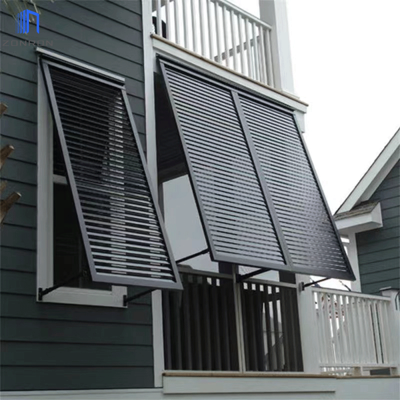 Zonron Hot Sell Shutter Windows openable Aluminium Alloy Vertical Shutters Sand Proof Sun Louver aluminum Shade louvers