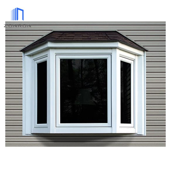 Zonron Hot Sale Aluminium Window Bay Design White Aluminum Picture House Windows Bay Window For Sale