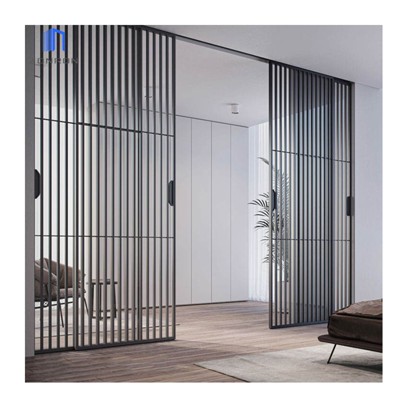 Zonron High Quality Wholesale Plantation Shutters Powder Coating Aluminum Grid Shutter Sliding Door For Interior Partition