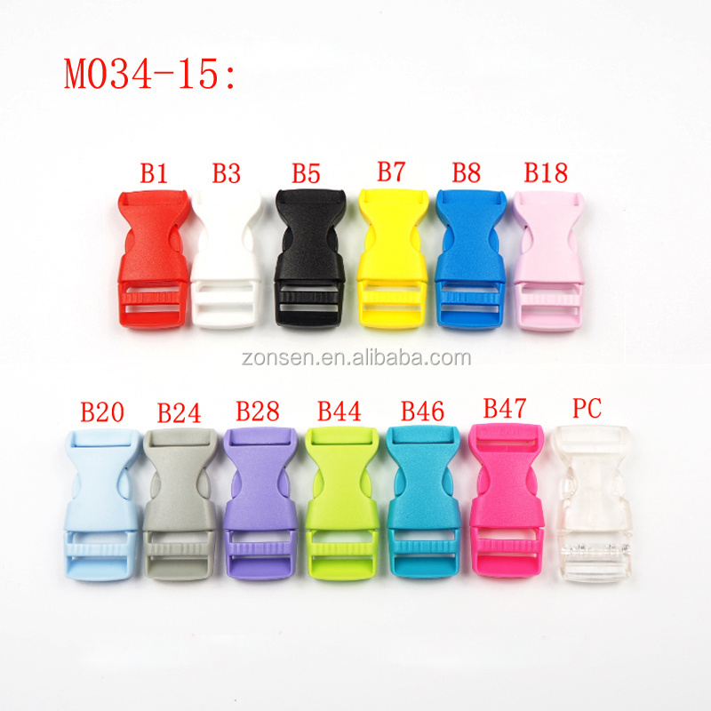 13 Colors in Stock KAM Plastic Safety Buckle 15mm Small Quick Side Release Buckle Lock For Bag Belt Webbing Helmet