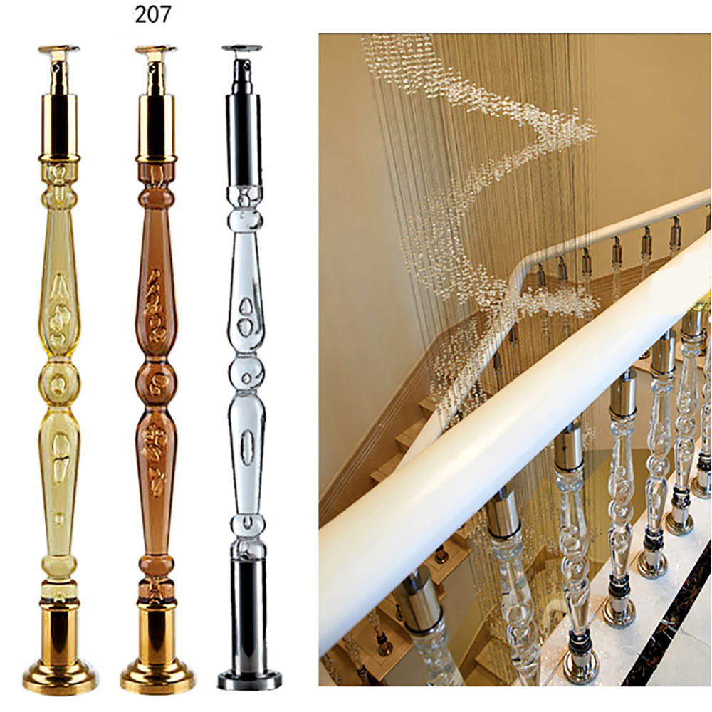 Install Glass Balustrade Acrylic Baluster Railing Design Stairs Handrail Glass Staircase Railing