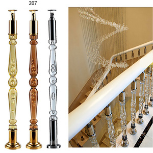 Install Glass Balustrade Acrylic Baluster Railing Design Stairs Handrail Glass Staircase Railing