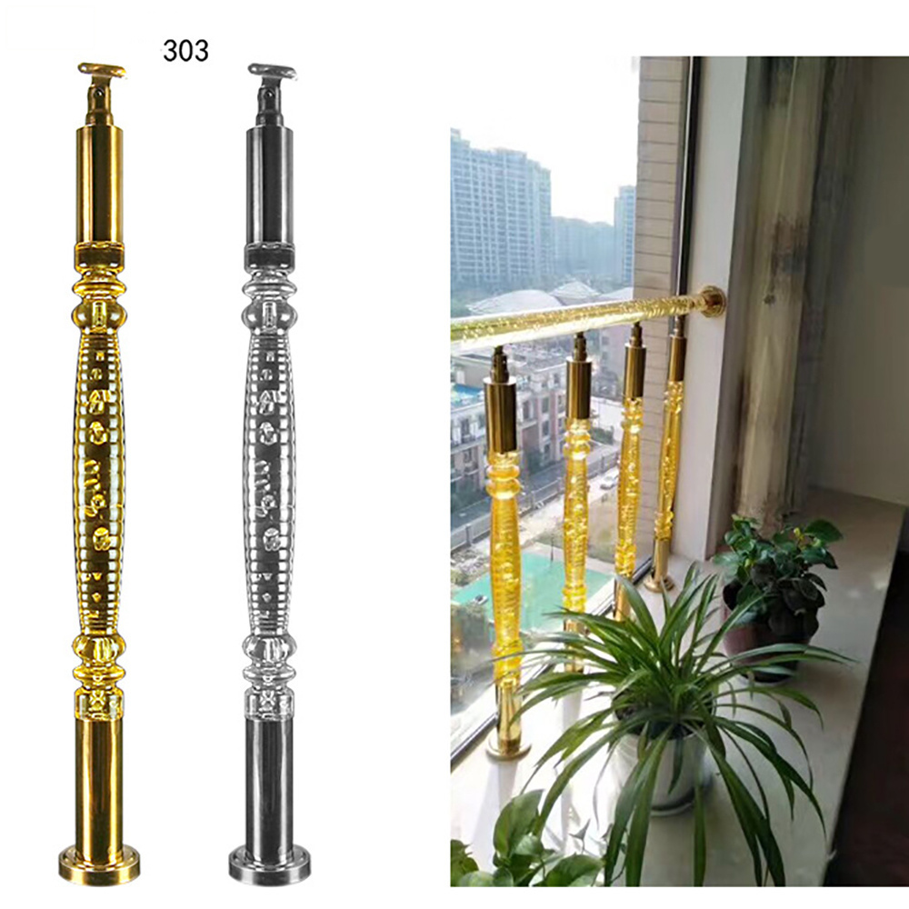 Install Glass Balustrade Acrylic Baluster Railing Design Stairs Handrail Glass Staircase Railing