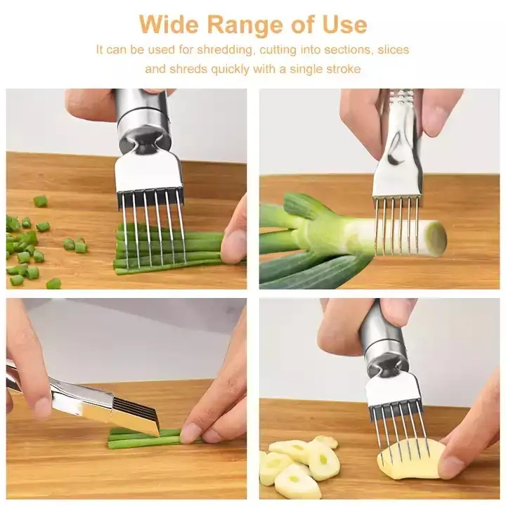 Multi-functional Kitchen Shredder Stainless Steel Green Onion Garlic Vegetable Chopper Cutter Sharpness Scallion Cutter