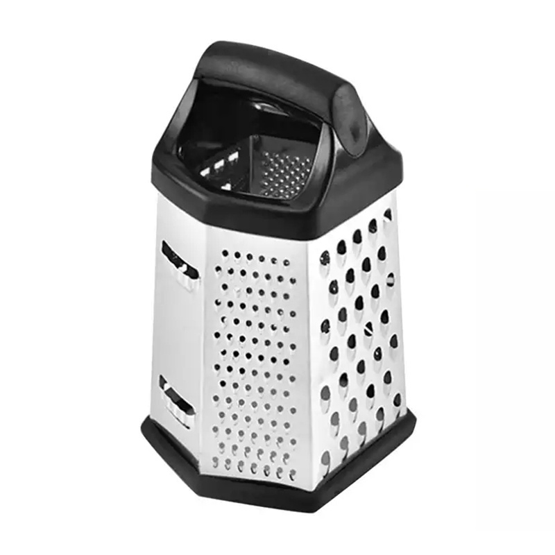 New Design 6 Sides Stainless Steel Cheese Grater with Plastic Handle