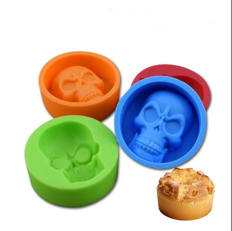 Top Vendor DIY Halloween Candy Chocolate Mould Pumpkin Wizard Hat Ghost Bat Skull Brain Shape Baking Mold