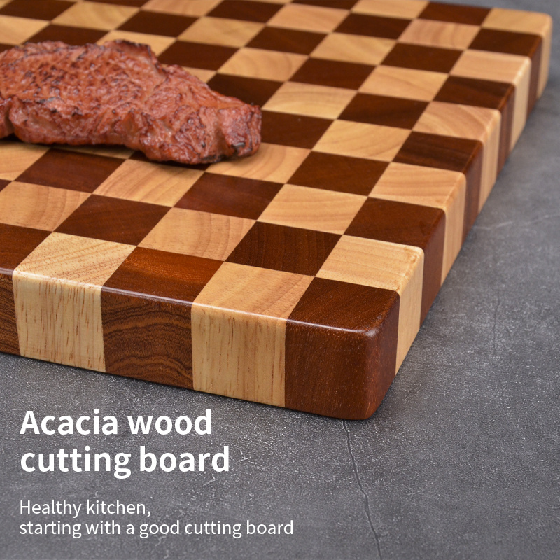 Premium Kitchen Chopping Block Wood Cutting Chopping Board Maple & Black Walnut Wood Mix Chopping Block Cutting Board