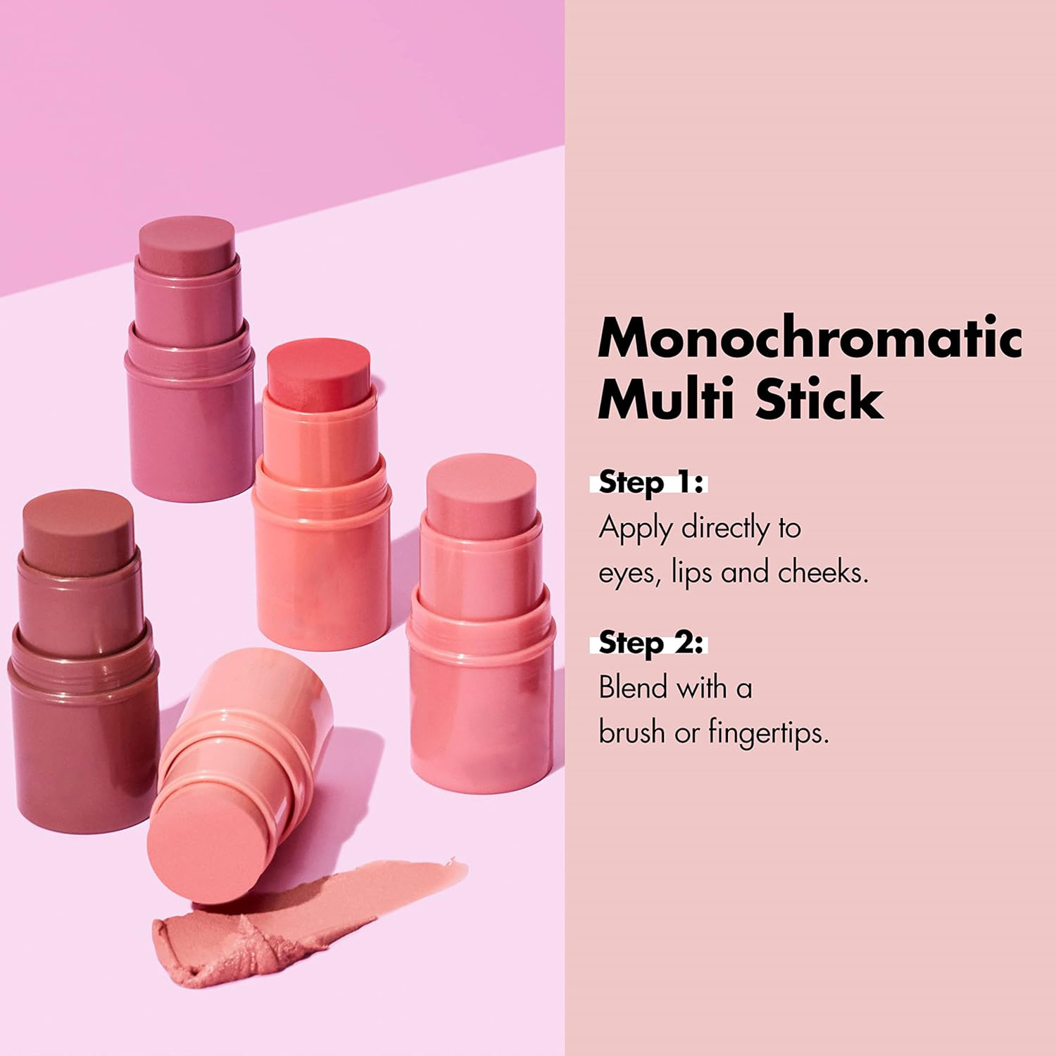 ZON ZHU Creamy And Blendable Face Blush Color Cheeks Blush Multi Highlight Contour Makeup Stick