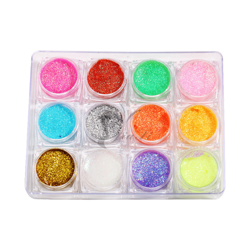 Hot Glitter Sequin Curry Cream Luminous Effect UV Luminous Glitter Face Eyeshadow Palette