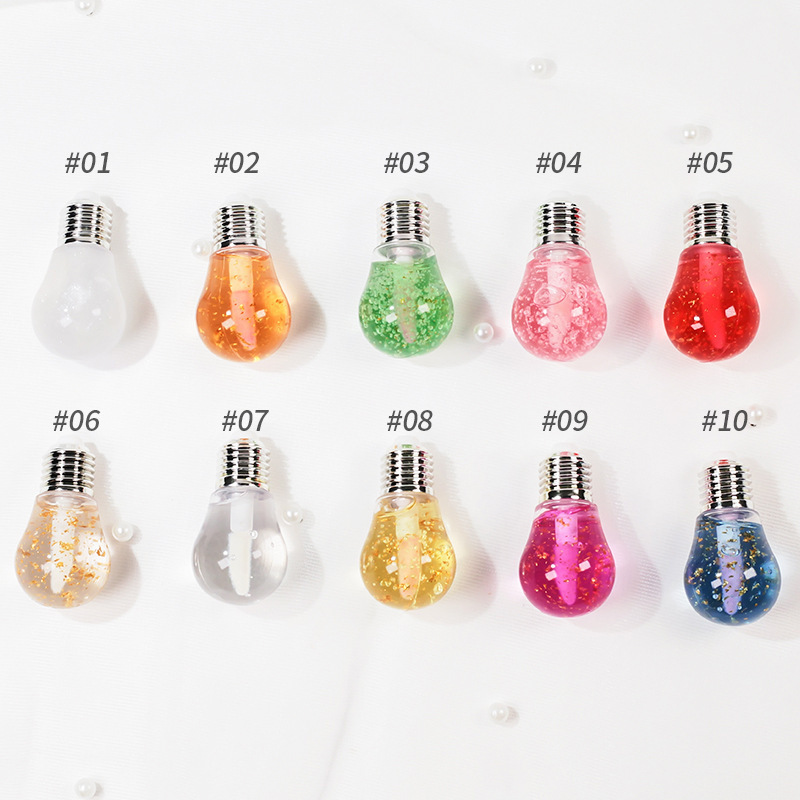 10 colors Lip Gloss Vendors Wholesale  Fruit Flavor Mini Bulb Lip Gloss Care Transparent Lip Oil Private Label