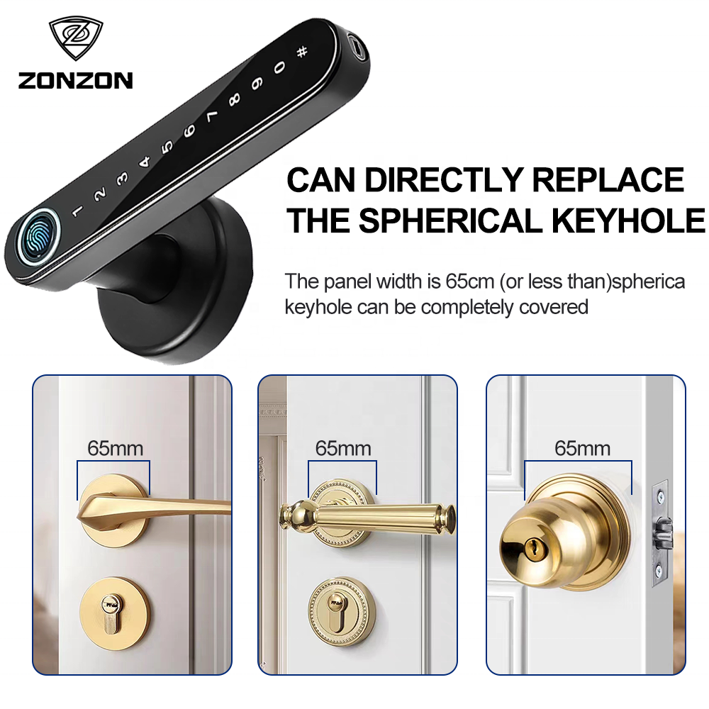 Factory Price Home Security Digital WiFi App Smart Door Lock Aluminum Fingerprint Inside Handle Tuya Smart Lock