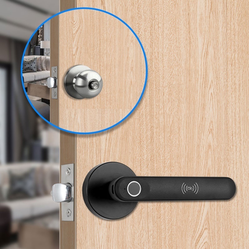 2024 Hot Sale Good Price Latch Lock Hasp  Fingerprint Sensor  Lock  Glass Door Knob Tuya App Smart Lock