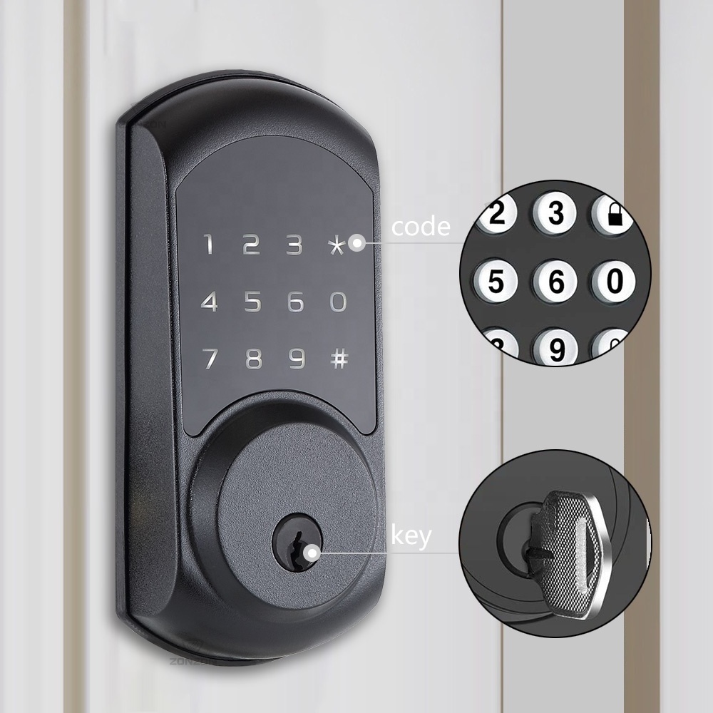 ZONZON Keypad Digital Security Door Locks Deadbolt Electronic TUYA Dead Bolt Smart Door Lock With Wifi