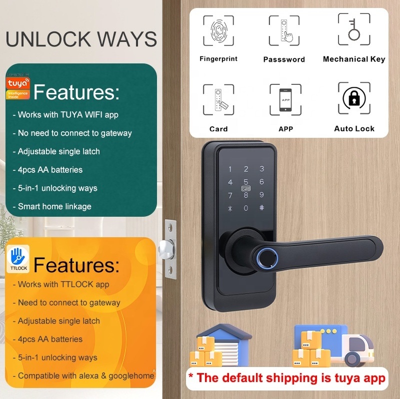 Digital Smart Deadbolt Door Locks Tuya Smart Lock Knob Smart Locks Remote Fingerprint Smartlock For Home Apartment Residence