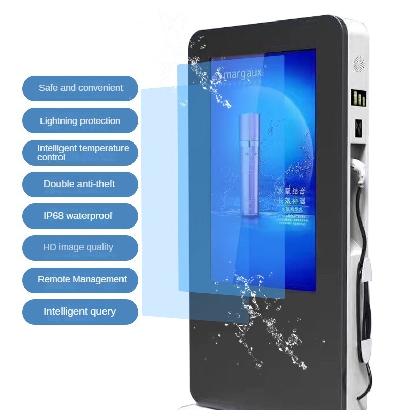 43 55 Inch Portable LCD Advertising display Playing Equipment Billboard HD touch screen kiosk Outdoor Mobile digital signage