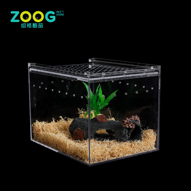 China Supplier Acrylic Terrarium  Reptile Cage  Acrylic reptile cage Feeding Box Turtle Tank Climbing box for lizard