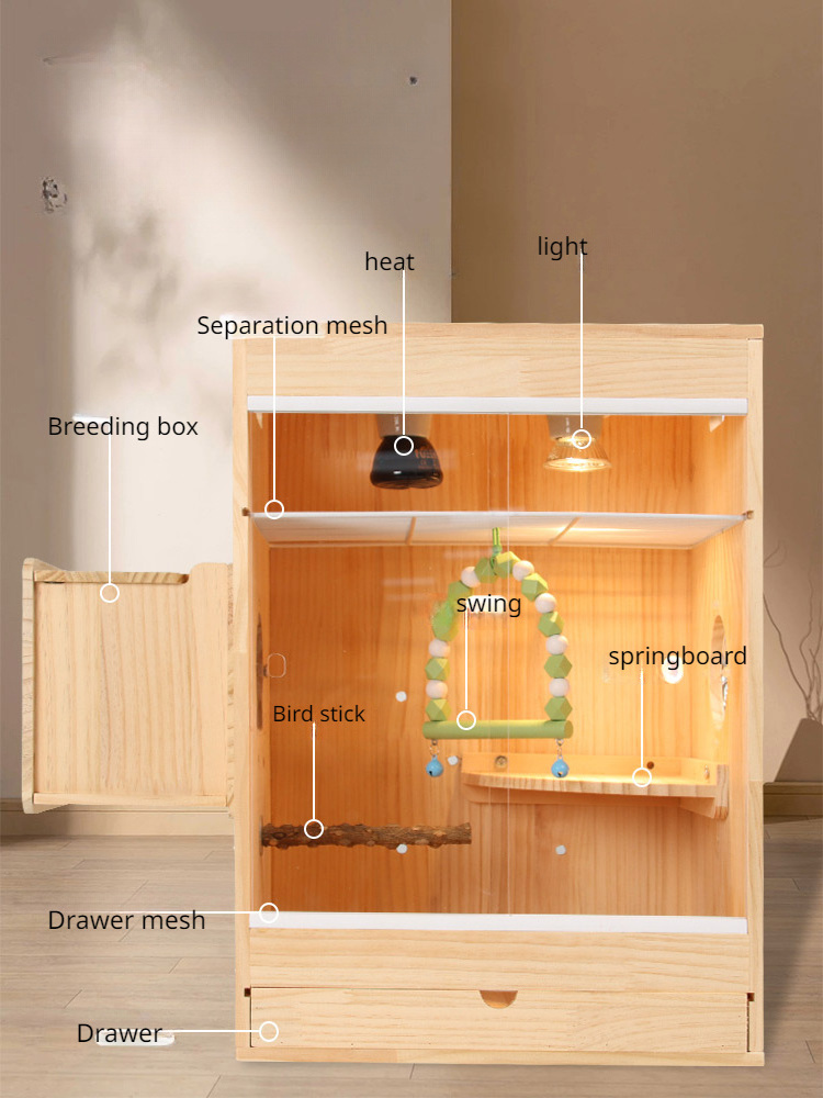 Wooden Pigeon breeding cage bird heats the incubator house with swing for young bird