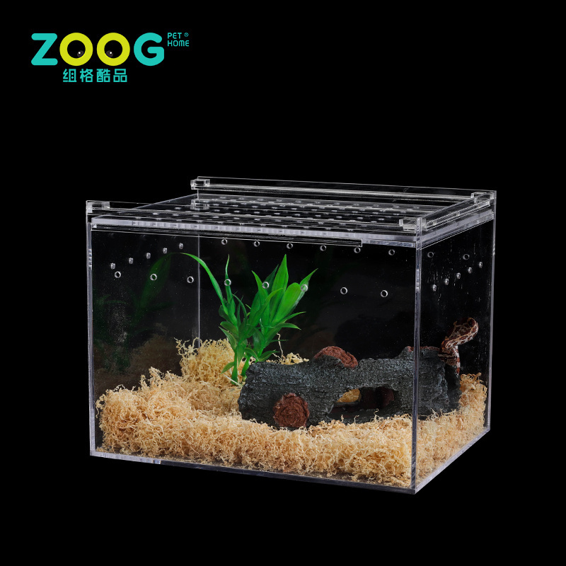 China Supplier Acrylic Terrarium  Reptile Cage  Acrylic reptile cage Feeding Box Turtle Tank Climbing box for lizard