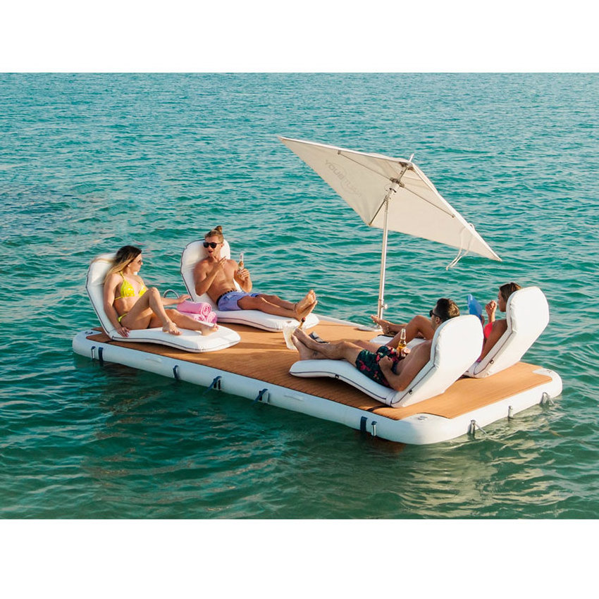 Have Fun Relaxation Inflatable Platform Floating Dock for Pool Beach Ocean Lake