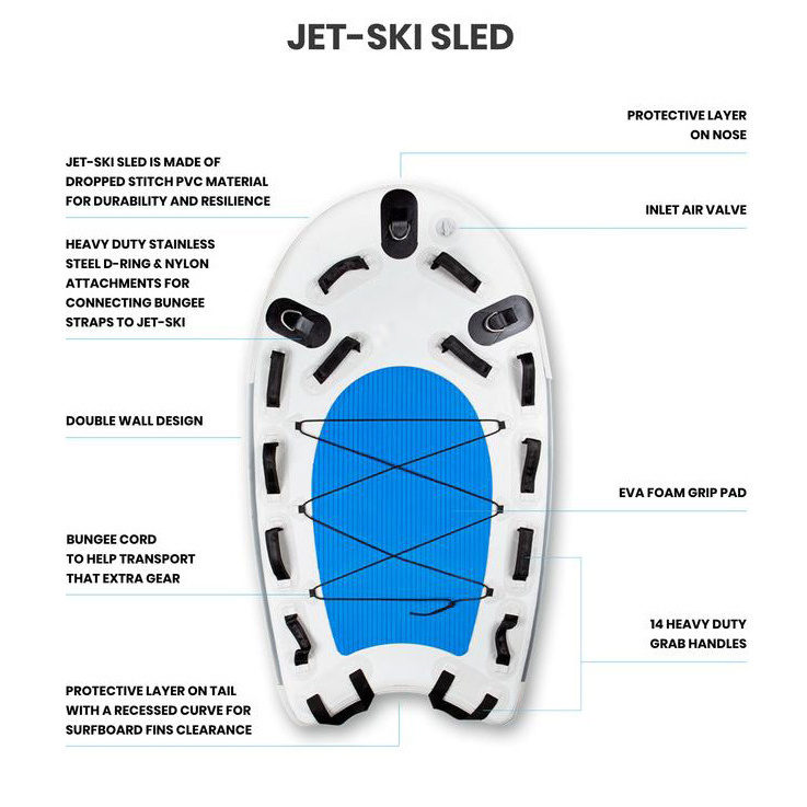 Surf Rescue Water Sport platform craft inflatable rescue board drop stitch inflatable jet ski sled