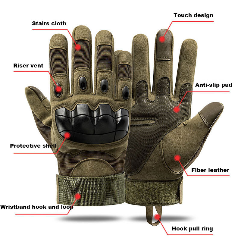 Tactical gloves outdoor all-finger protective exercise training men and women riding gloves