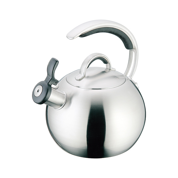 Manufacturer silicone handle stainless steel tea whisting water kettle camping water stove top whistling teapot