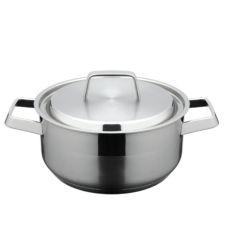 Unique german style hotel black label collection cookware set stainless steel kitchen cookware casserole cooking pot set