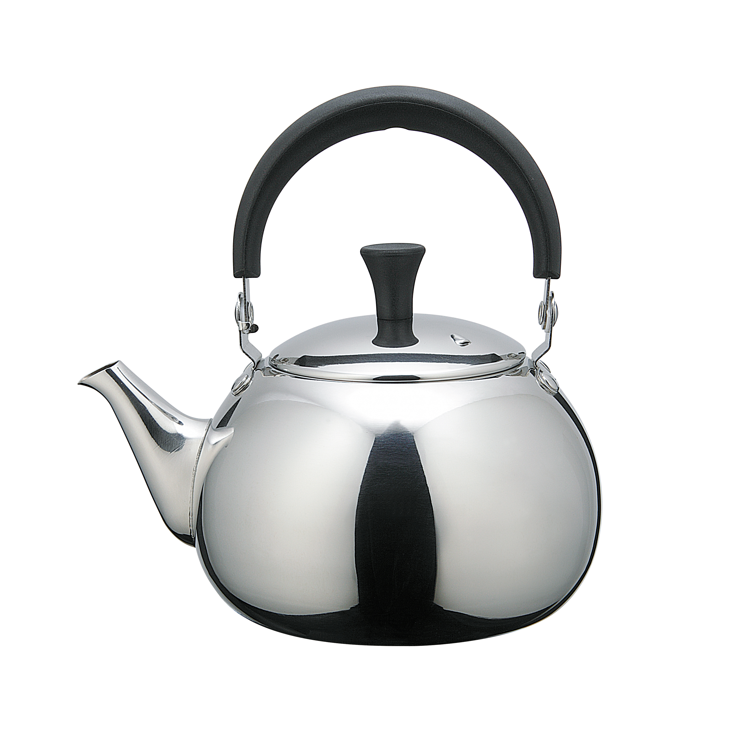 Japanese Style Stainless Steel Water Kettle Tea Kettle with Bakelite Handle Metal Whistle Kettle Silver