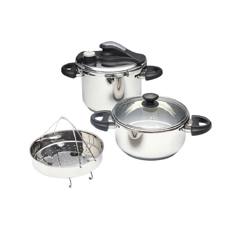 Manufacturer Best-Selling Stainless Steel Black Bakelite Handle Venus I Series Pressure Cooker Cooking Pot Cookware Set