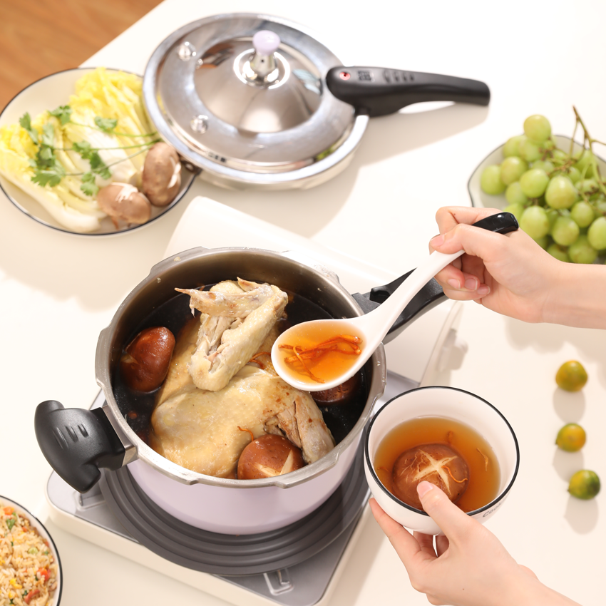 Quick Cooking Pressure Pot Heat Resistant Black Bakelite Handle Stainless Steel Pressure Cookers On Sale