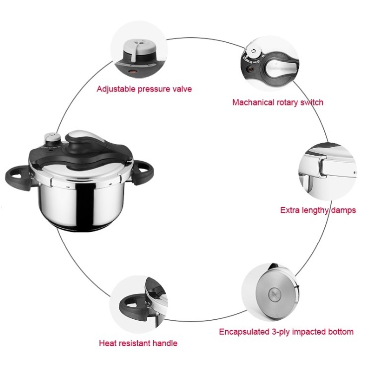 Premium factory Stainless Steel  8L olla de presion Pressure Cooker  Induction rice cooker Cooking Pot set