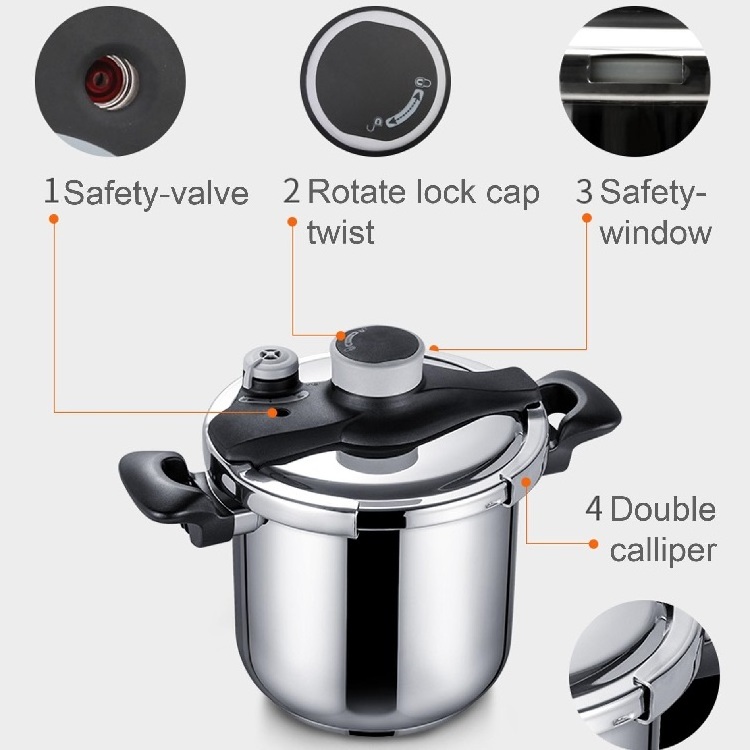 Top-rated  8  Liters Induction Use Newest Design  Energy Saving   Multifunction High Pressure Cooker with KPA knob