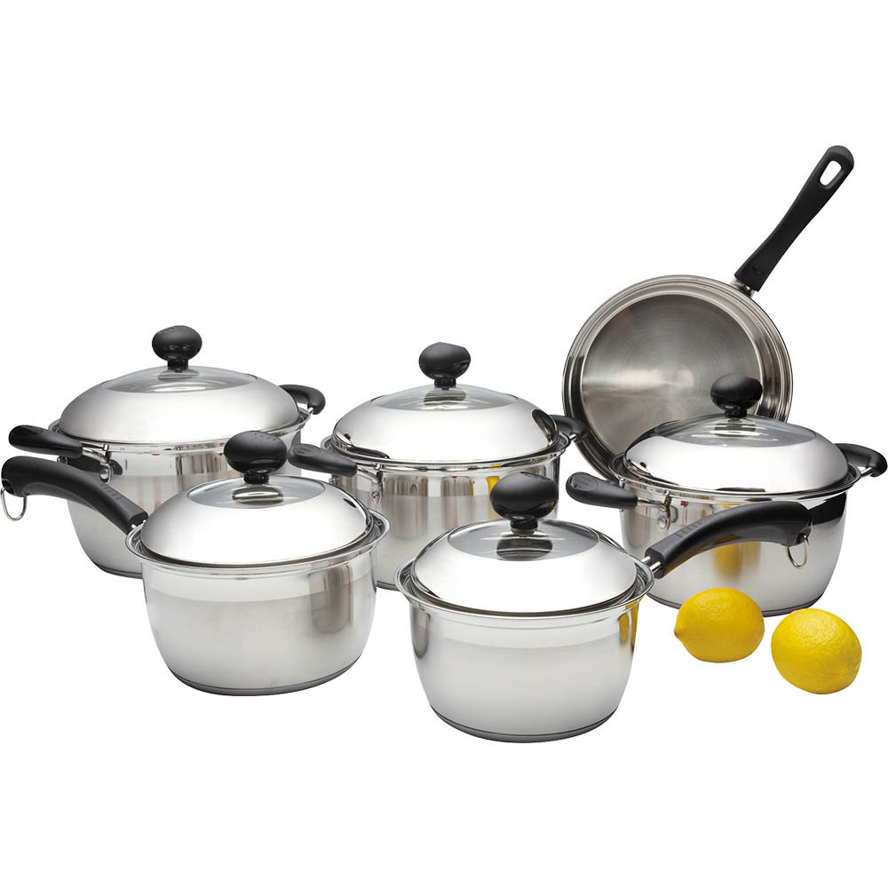 Manufacturer Eco-Friendly Nonstick Kitchenware Stainless Steel Cookware Set Casserole Wok Frypan Saucepan Stockpot