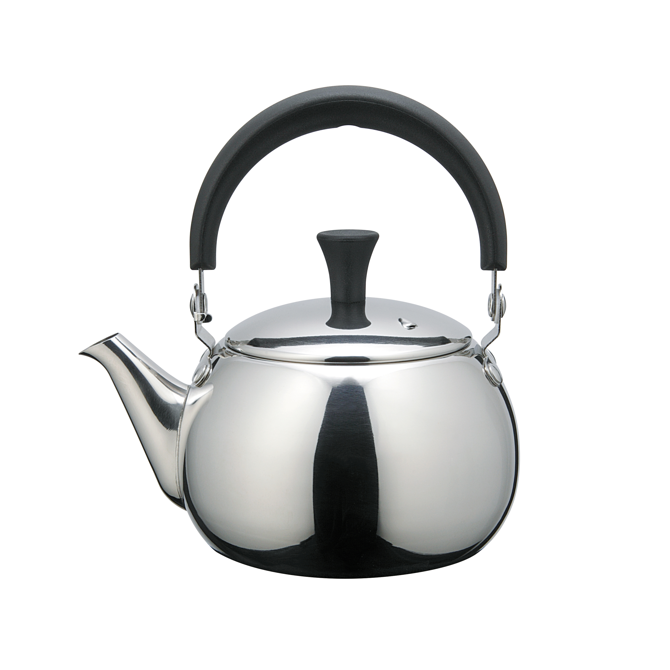 Japanese Style Stainless Steel Water Kettle Tea Kettle with Bakelite Handle Metal Whistle Kettle Silver