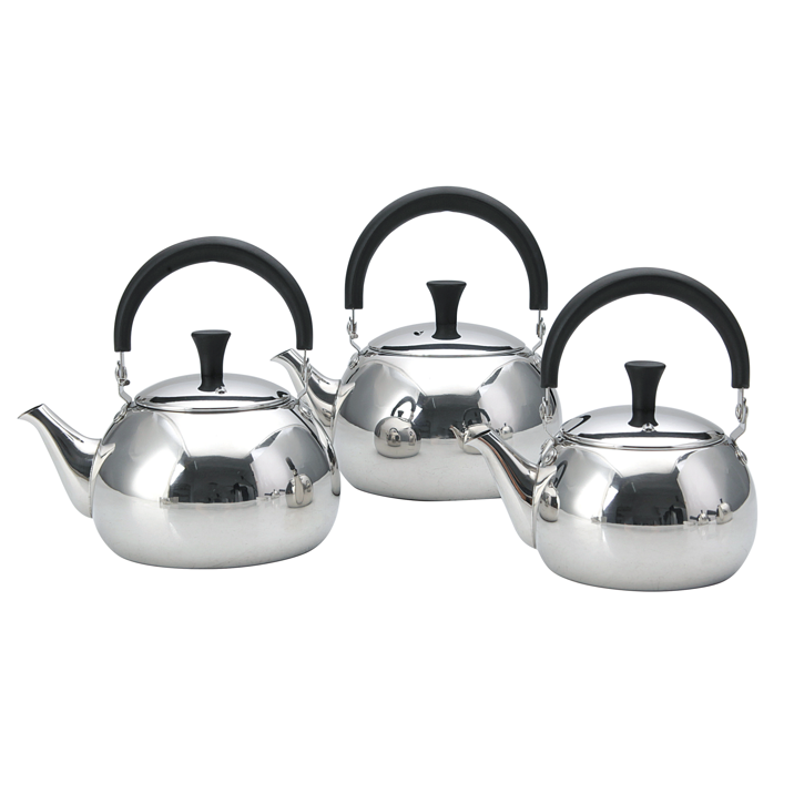 Japanese Style Stainless Steel Water Kettle Tea Kettle with Bakelite Handle Metal Whistle Kettle Silver