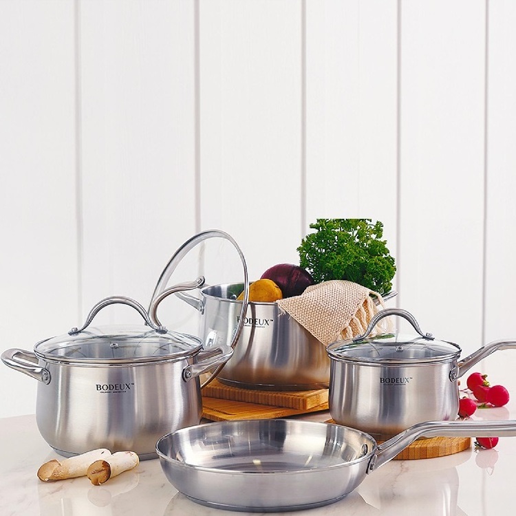 Cookware Stainless Steel Cooking Pot and Pan Set Saucepan Casserole Soup & Stock Pots Dutch Oven Fry Pan