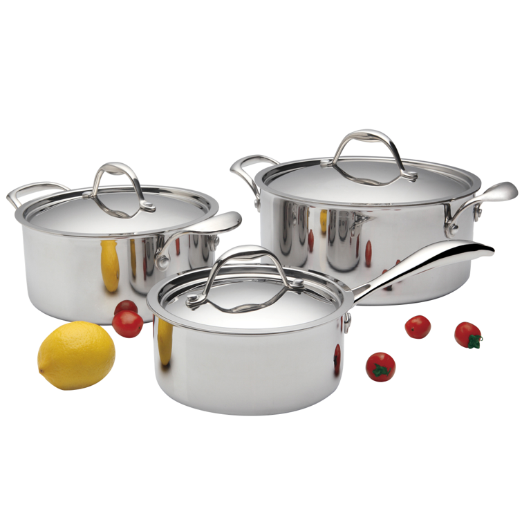 15 piece Nonstick Stainless Steel Elegant Cookware Set Casserole Fry Pan Soup Pot Nonstick Kitchen Cooking sets