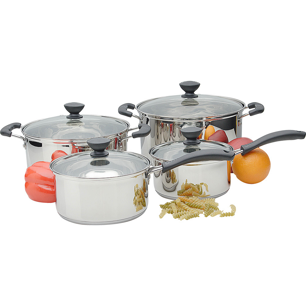 Manufacturer New Developed Induction Compatible Cookware Stainless Camping Pot Set Metal Woks Soup Pot Hot Pot Cooking Set