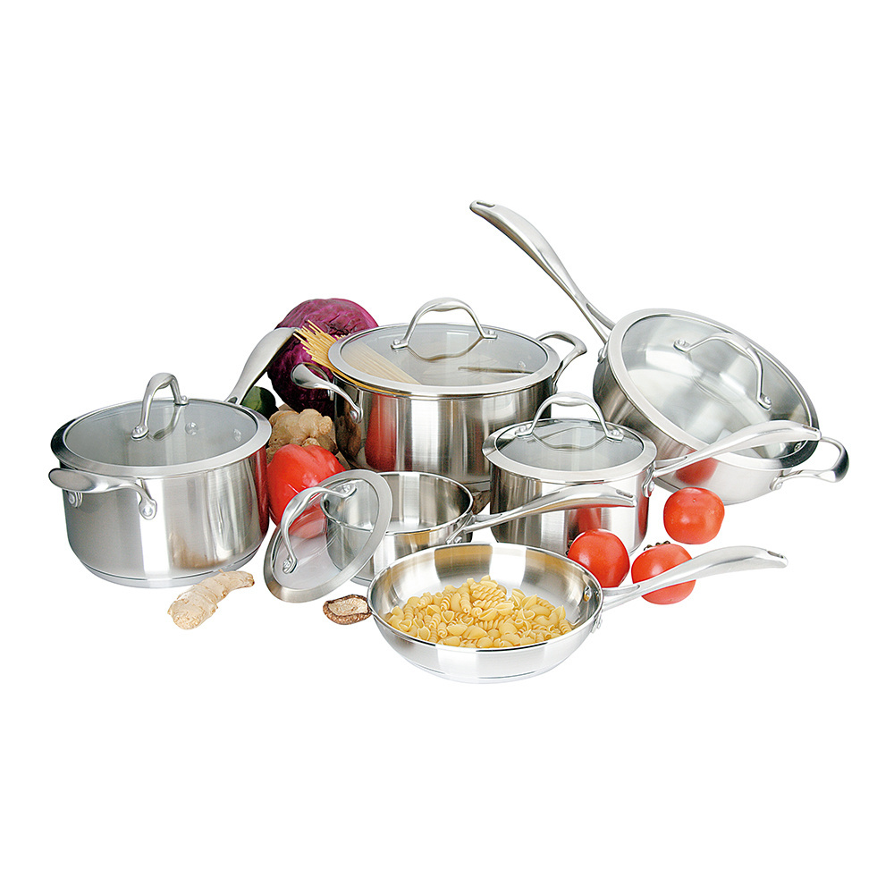 Manufacturer Non Stick Cookware Stainless Steel Set Soup & Stock Pots Cooking Pot Frying Pan Wok Pan Kitchenware