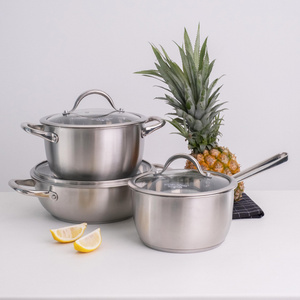 High quality induction cookware set stainless steel kitchen pots and pan set cooking pot set