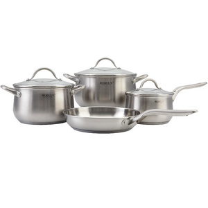 Eco-friendly Kitchen Cooking Pot Nonstick Induction Gas Cookware Sets Stainless Steel Frying Pan Stock Pots