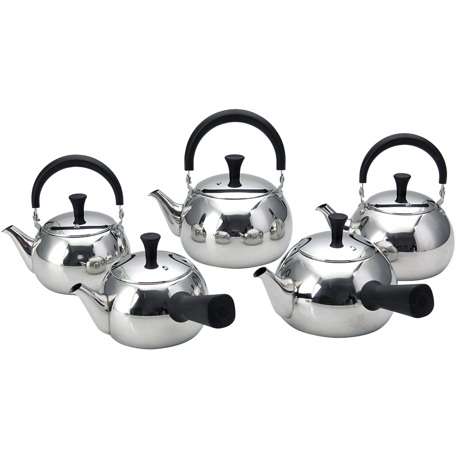 Japanese Style Stainless Steel Water Kettle Tea Kettle with Bakelite Handle Metal Whistle Kettle Silver