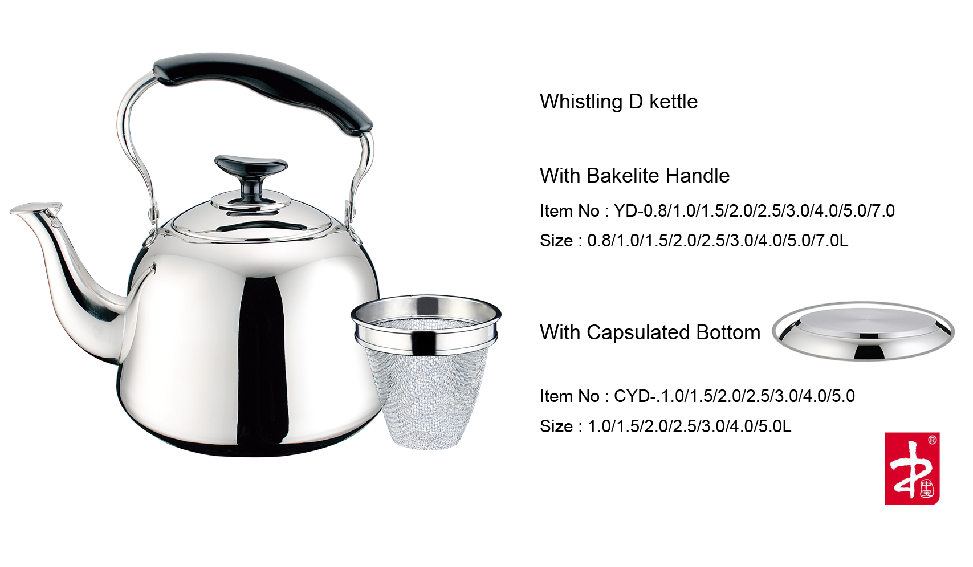 Wholesale Stainless steel kettle with colorized handle metal tea pot water kettle for sale