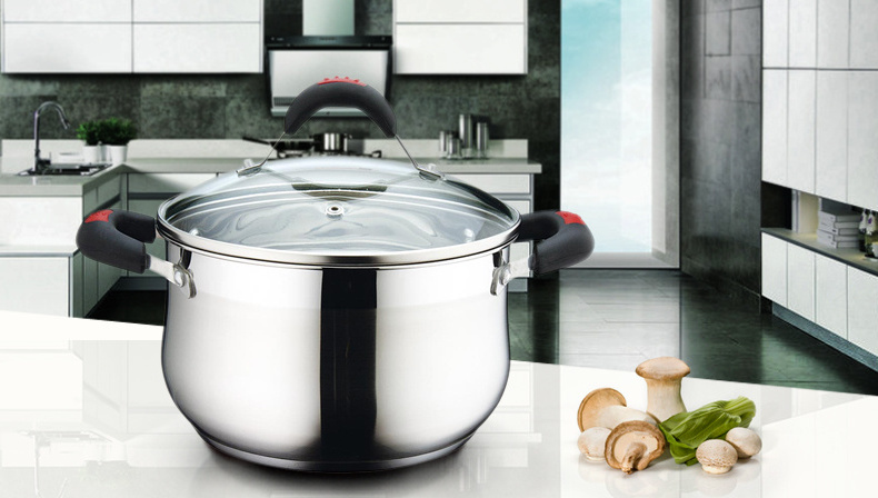 Hot selling high quality stainless steel cookware set kitchen soup pot OEM/ODM cooking milk pot factory wholesale