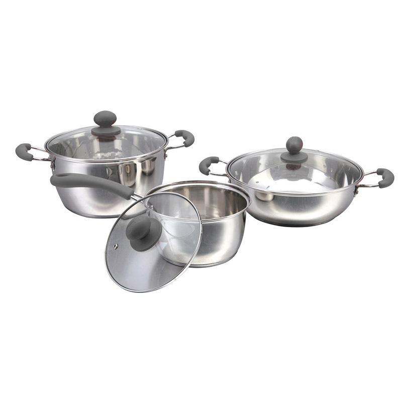 Wholesale high quality 10pcs colorful lid of stainless steel cookware sets stockpot milk pot steamer pot cooking set