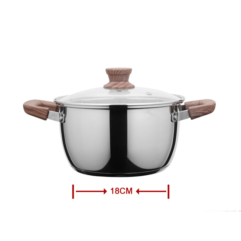 Manufacturer Stainless Steel Cookware Sets Non-stick Casserole Soup Pot Stainless Steel Kitchen Pots and Pans