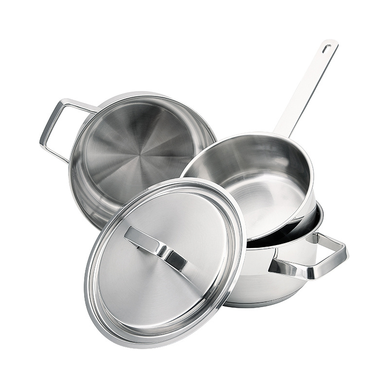 OEM Customized Pots And Pans Cooking Utensil Stainless Steel Pan Set Cookware Set