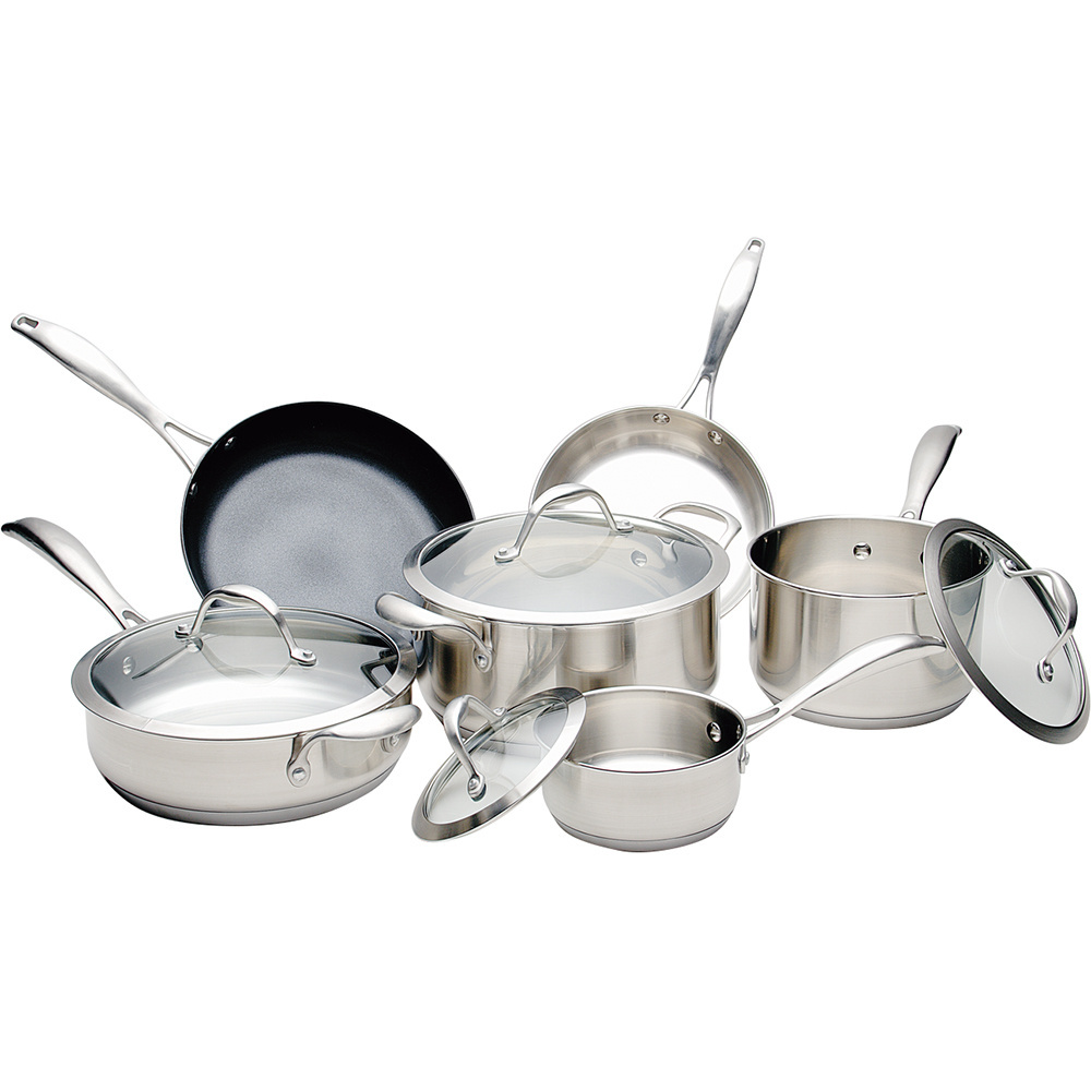 Manufacturer Non Stick Cookware Stainless Steel Set Soup & Stock Pots Cooking Pot Frying Pan Wok Pan Kitchenware